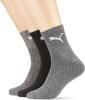 Puma Herren Kurze Sportsocken Socken mit Frotteesohle, 6 Stück, anthrazit/grau Größe: 43-46