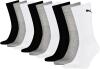 PUMA unisex Sportsocken Tennissocken Freizeitsocken Sport Crew 7312 9 Paar, Farbe:Mehrfarbig, Menge:9 Paar (3x 3er Pack), Größe:35-38, Artikel:-325 white/grey/black