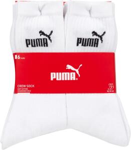 PUMA Unisex Crew Tennissocken Sportsocken Socken für Damen Herren 12 Paar, Farbe:300 - white, Socken & Strümpfe:43-46