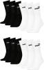 PUMA Unisex Crew Tennissocken Sportsocken Socken für Damen Herren 12 Paar, Farbe:004 - White/Black, Socken & Strümpfe:39-42