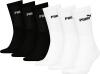 PUMA Unisex Crew Tennissocken Sportsocken Socken für Damen Herren 6 Paar, Farbe:004 - Black/White, Socken & Strümpfe:39-42