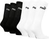 PUMA Unisex Crew Tennissocken Sportsocken Socken für Damen Herren 6 Paar, Farbe:004 - Black/White, Socken & Strümpfe:39-42