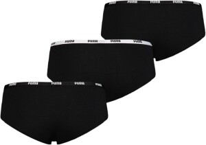 PUMA Damen Unterwäsche Unterhosen 3 Hipsters im Vorteilspack (Black, XL)