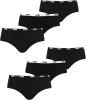 PUMA Damen Unterwäsche Unterhose Pantys Slips Iconic Hipsters 6er Pack, Farbe:Schwarz, Wäschegröße:XL, Artikel:-200 Black