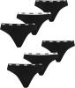 PUMA Damen Unterwäsche Unterhosen 6 String Thong (2x3) im Vorteilspack (Black, M)