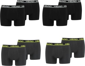 Head Herren Boxershorts Unterwäsche 8P (Phantom/Lime Punch, L)