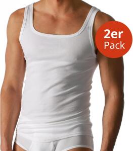 Mey Herren Unterhemd - Noblesse 2800 - Weiß - Größe 6 - Shirt aus reiner Baumwolle - Tank Top ohne Seitennähte - Feinripp - Maschinenwäsche bis 95 Grad
