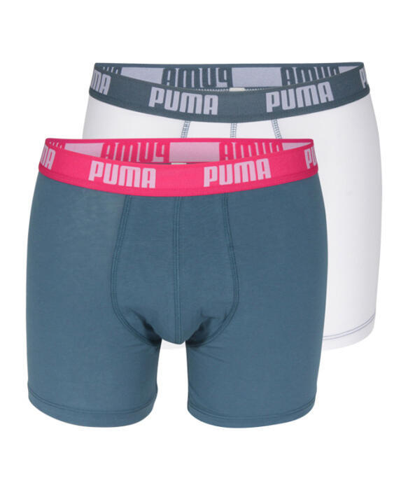 Boxer Short Basic white/blue 2-Pack Puma